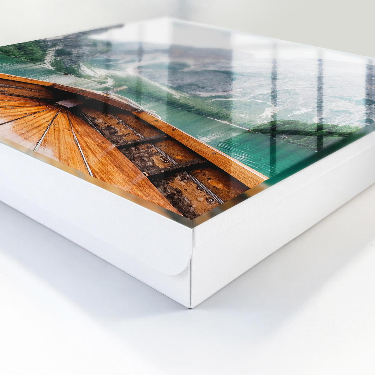 SCHLÜSSELBOX Weiß 30x30 cm – Türöffnung nach rechts - Bergsegeln - Braun, Metall (30/30/5cm) - TULUP