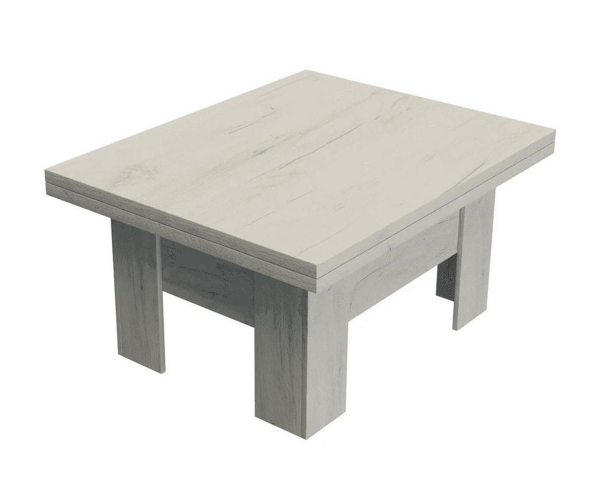 TISCH LONG - Eiche Bianco, Holzwerkstoff (80/100/53cm) - Meblini