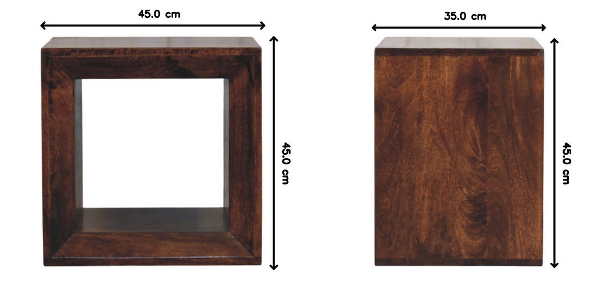 BEISTELLTISCH Solis Offen Kalifornisch Nussbaum, Offenes Regal, Dunkelbraun - Dunkelbraun, Holz (35/45/45cm) - Artisan Furniture