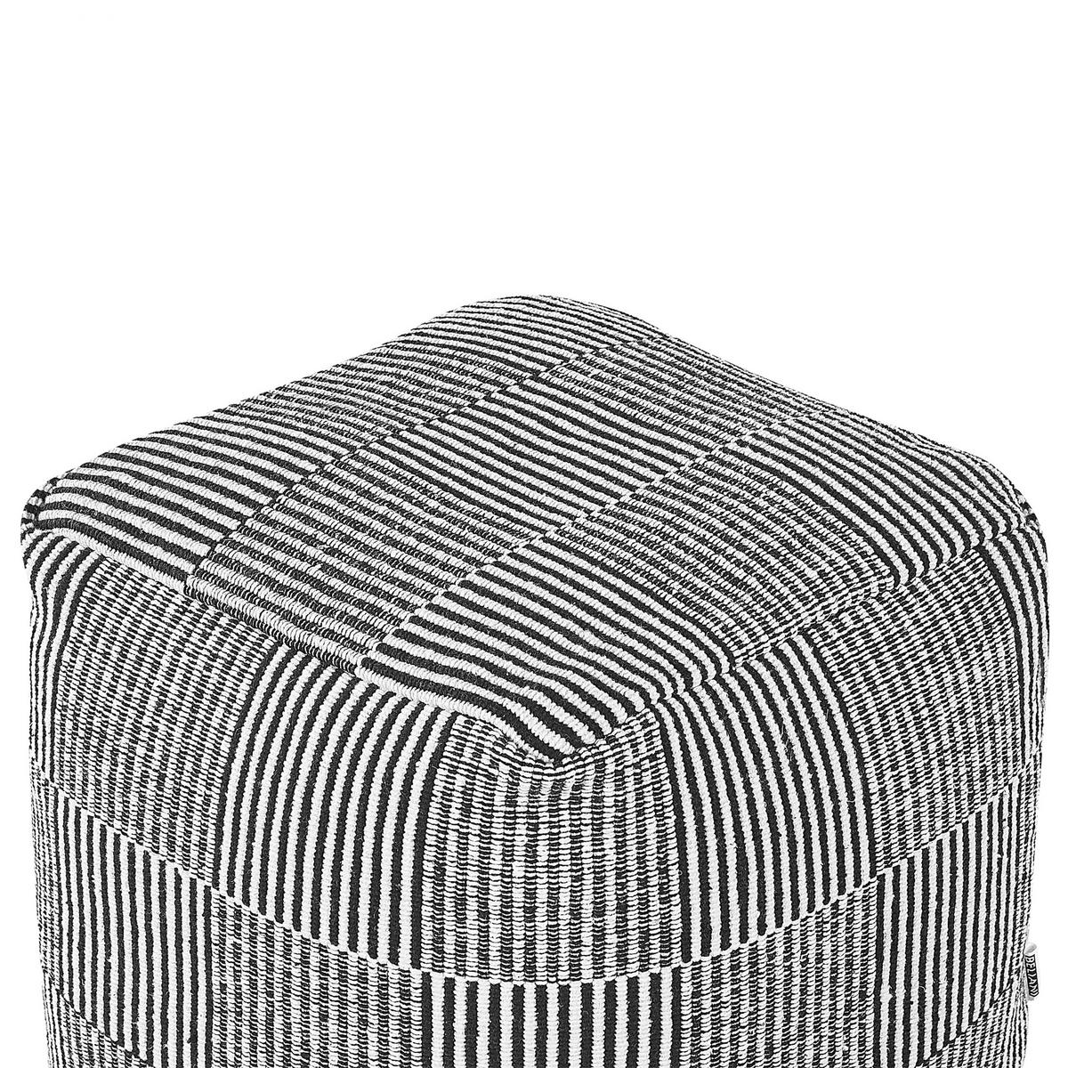 POUF Pandran 40/40/40 cm - Schwarz, Naturmaterialen/Textil (40/40/40cm) - Beliani