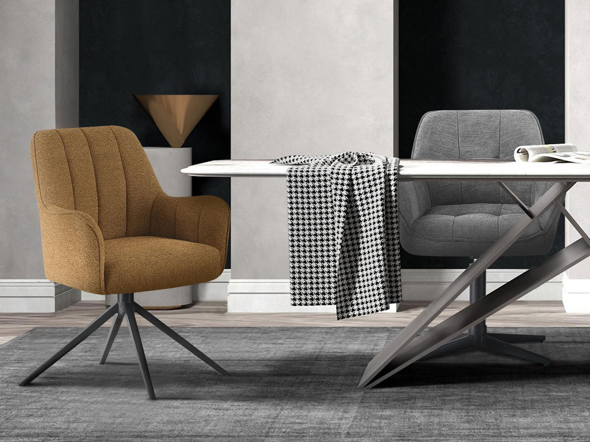 ESSZIMMERSTUHL THOMAS-ZARA 2er-Set 360°drehbar - Dunkelgrün, Textil (58/82/52cm) - DUBI Möbel