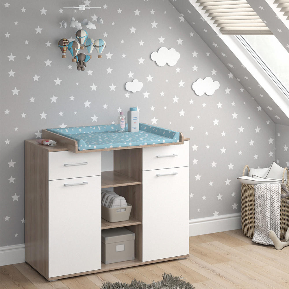 WICKELKOMMODE Leonie Sonoma 113 x 109 cm - Braun/Sonoma Eiche, Holzwerkstoff (113/109/70cm) - Vicco