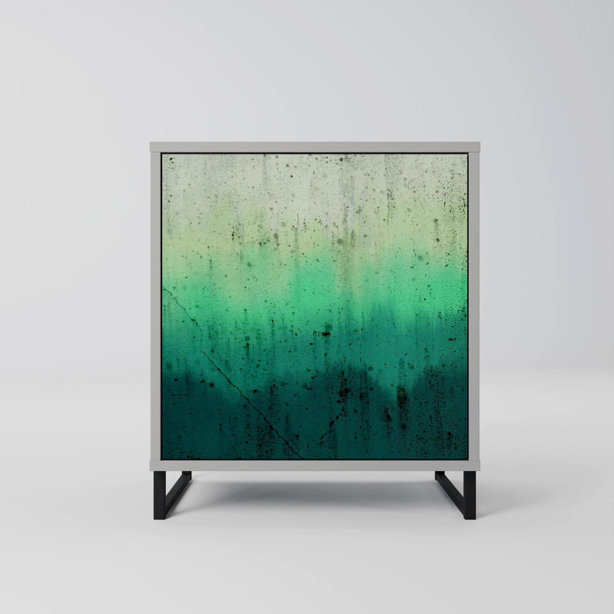 SIDEBOARD NORTHERN LIGHTS, Grau, 57,5x42x77,5 cm, Schräge Buchenholzfüße - Buchefarben/Multicolor, Holzwerkstoff/Buchenholz (57.5/77.5/42cm) - SpaceRebels