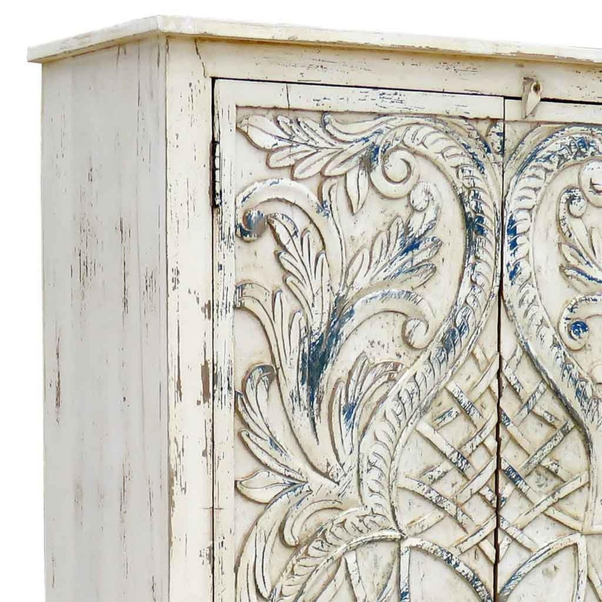 SCHRANK aus Holz 99x42x180 cm - Weiß, Holz (99/180/42cm) - Wanderlust