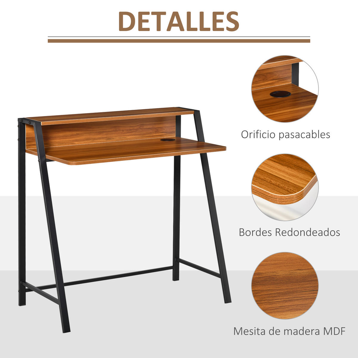 BÜROTISCH Nussbaum 1 Stück - Nussbaumfarben, Holzwerkstoff (45/85/84cm) - GiPP