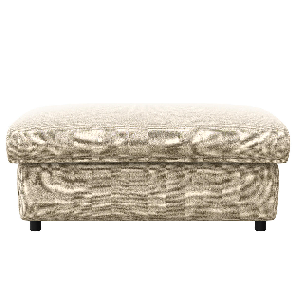 POLSTERHOCKER - Creme/Schwarz, Kunststoff/Textil (100/44/60cm) - home24