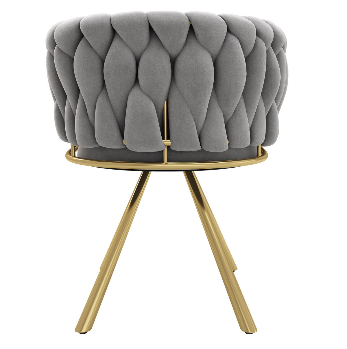 ESSZIMMERSTÜHLE 6er-Set Grau/Gold mit 360°-Drehfunktion - Grau, Metall (59/72/54cm) - MIVRAY