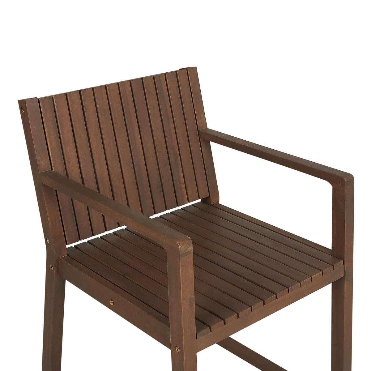 GARTENSTUHL Holz Dunkler Holzfarbton Sassari - Dunkelbraun, Holz (54/80/59cm) - Beliani