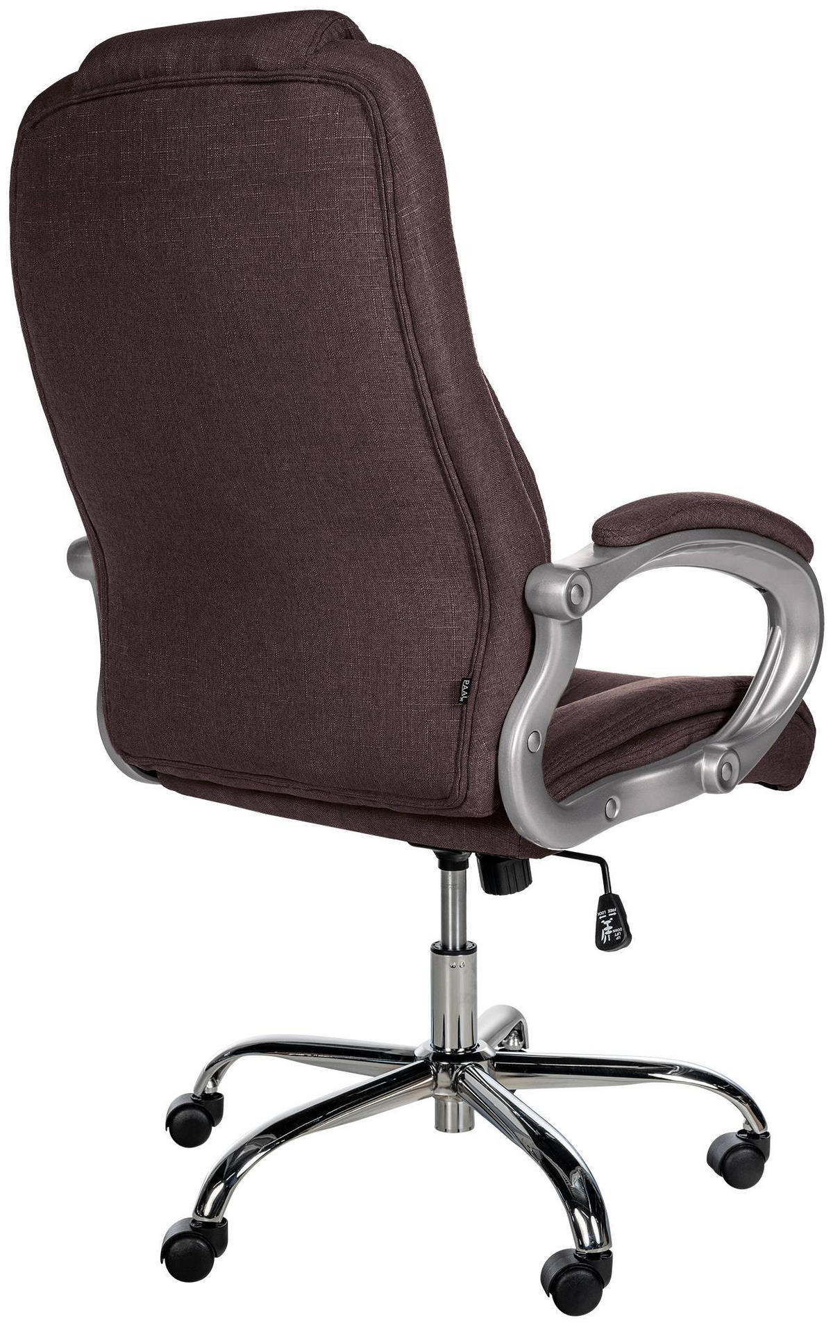 CHEFSESSEL Stoff braun - Chromfarben/Braun, Textil/Metall (66/113/70cm) - CLP