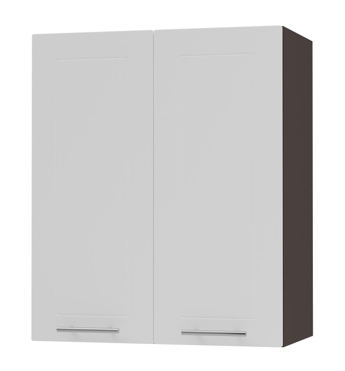 Feldmann-Wohnen Küchenhängeschrank Weiß, Dunkelgrau 60x72x32.5 cm