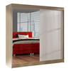 SCHWEBETÜRENSCHRANK Basti I - 200 cm - Beige/Weiß, Holzwerkstoff/Metall (200/215/58cm) - Sofnet