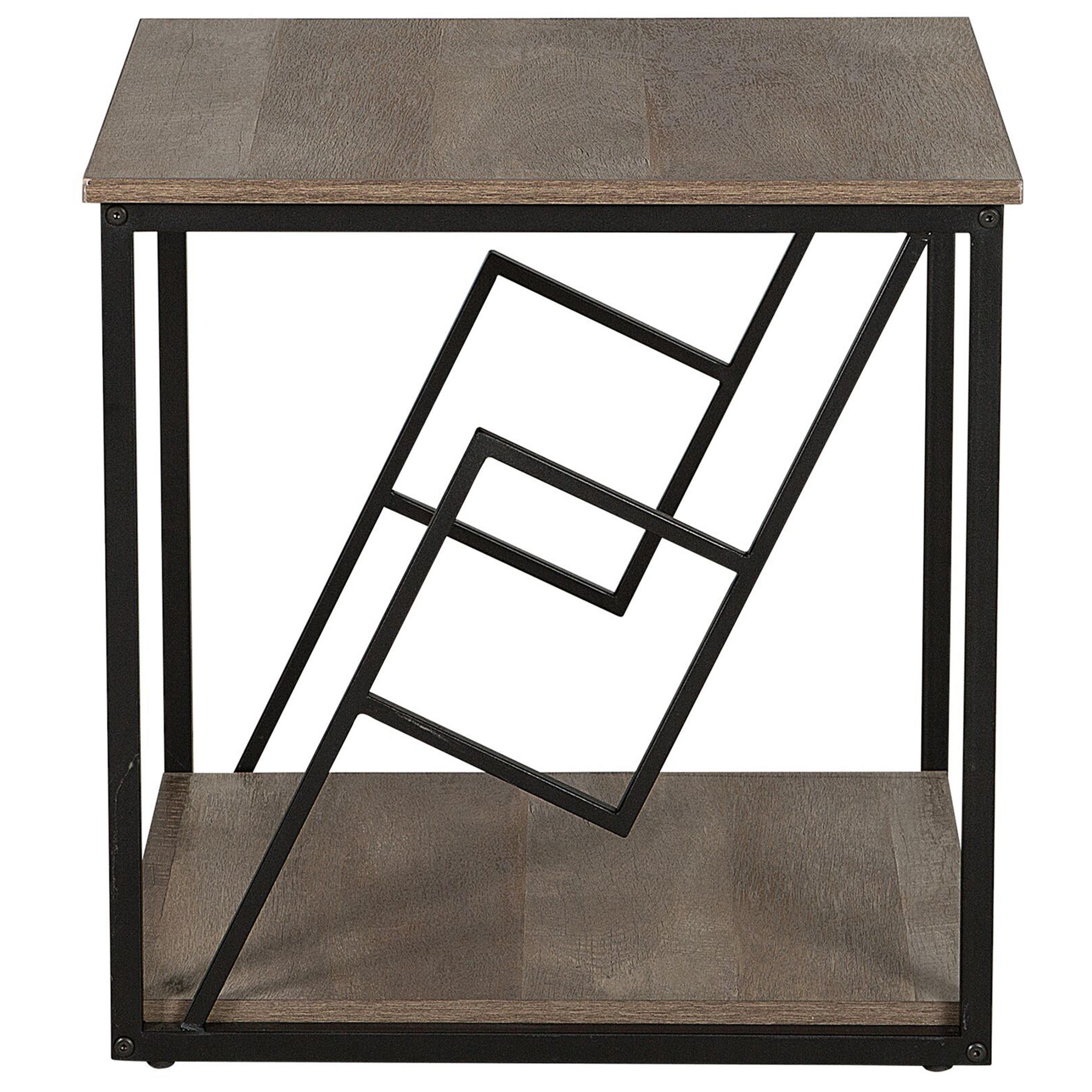 BEISTELLTISCH dunkler Holzfarbton quadratisch 56/56 cm Forres - Dunkelbraun/Schwarz, Holzwerkstoff (56/56/56cm) - Beliani