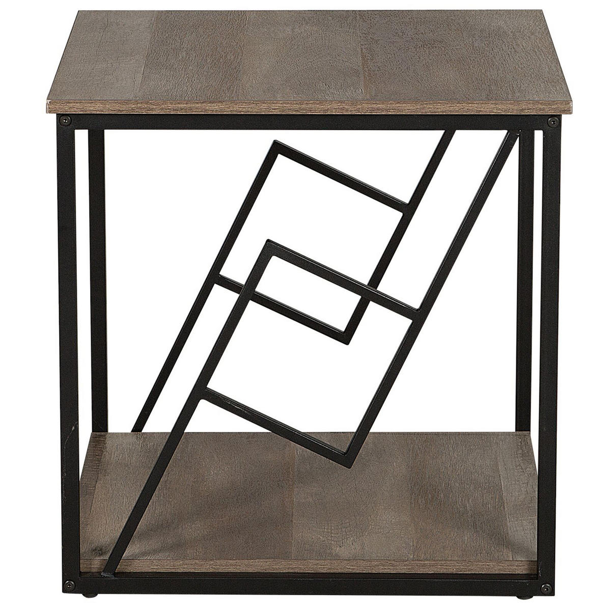 BEISTELLTISCH dunkler Holzfarbton quadratisch 56/56 cm Forres - Dunkelbraun/Schwarz, Holzwerkstoff (56/56/56cm) - Beliani