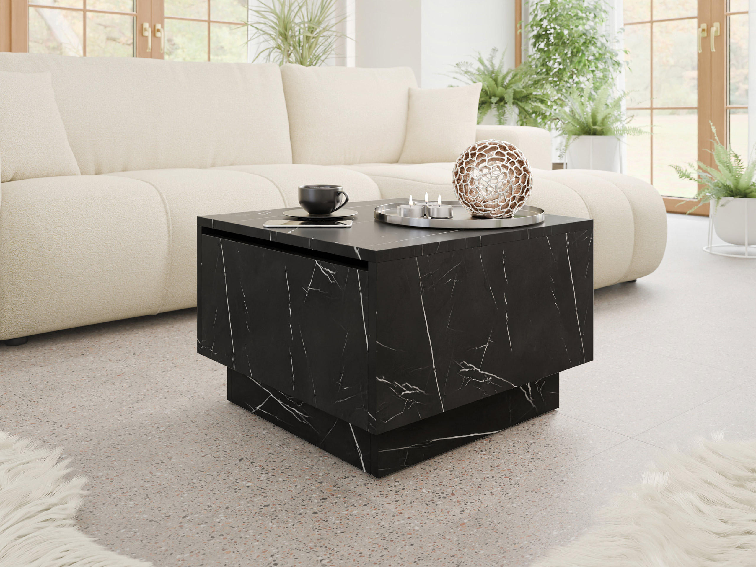 COUCHTISCH Moon 60x60 - Multicolor, Holzwerkstoff (60/60/40cm) - MIRJAN24
