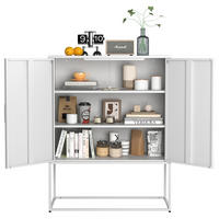SIDEBOARD 85/40/109 cm, Metall, 2 Regale, magnetische Türen, Anti-Kipp-Sicherung, Weiß - Weiß, Metall (85/109/40cm) - Redom