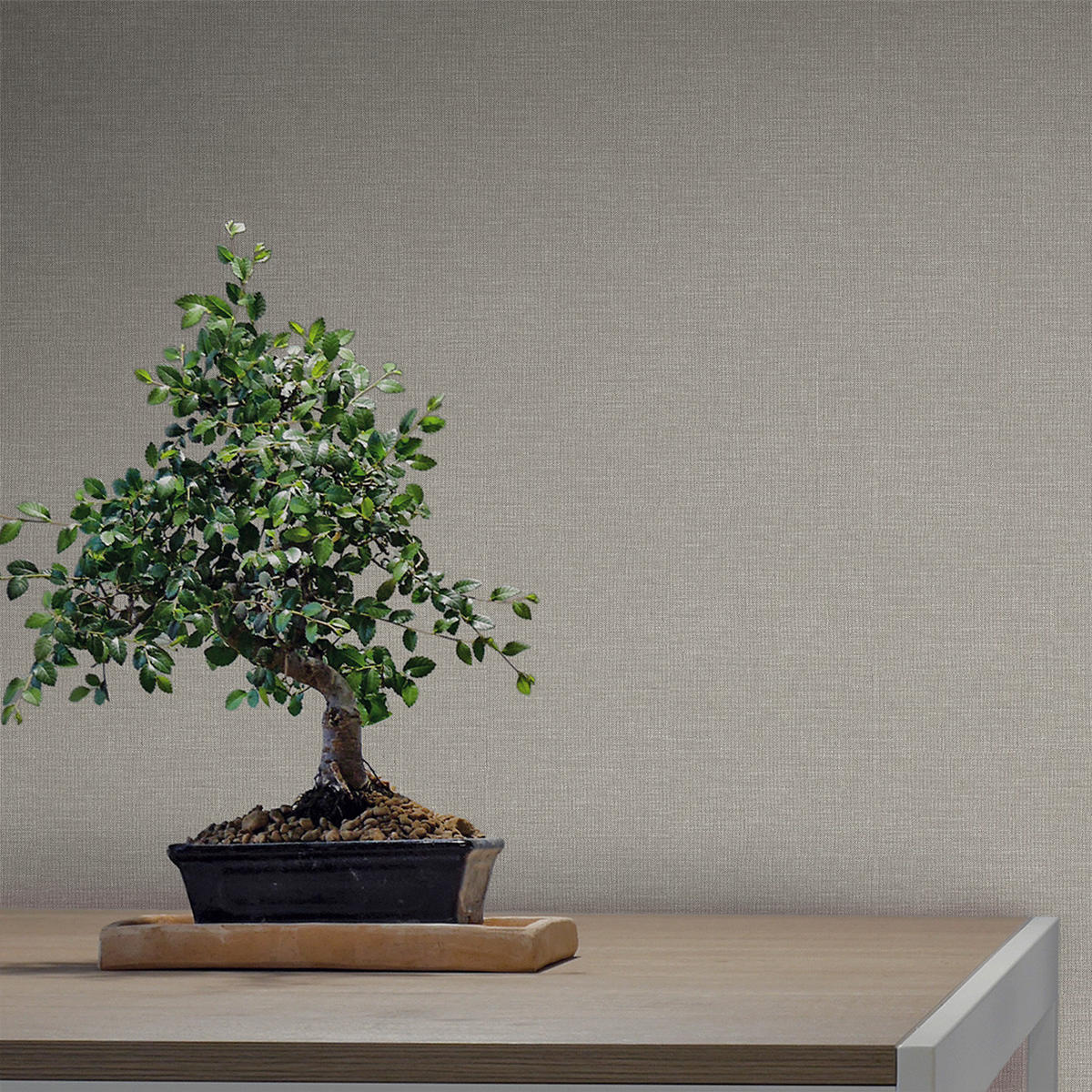 TAPETE Leinen-Optik 53 cm x 10 m - Braun, Papier (53/1000cm) - Sanders & Sanders
