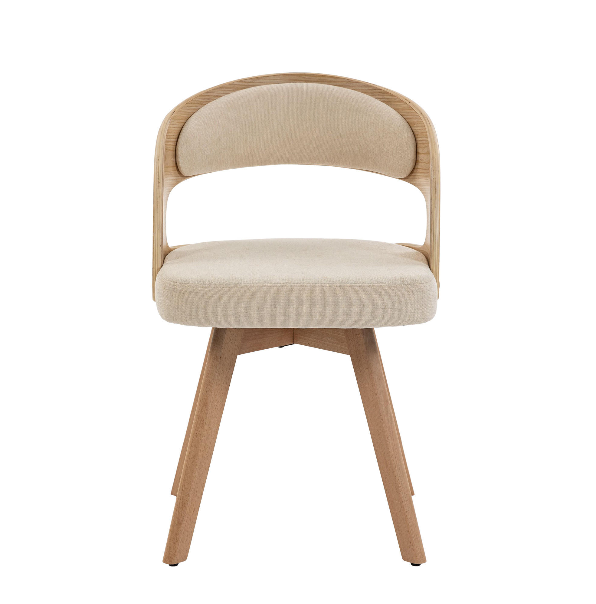ESSZIMMERSTUHL 2er-Set drehbar 44 x 41 x 75 cm Beige Leinen - Beige, Holz (44/72/41cm) - Meubliv