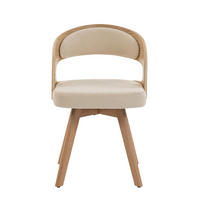ESSZIMMERSTUHL 2er-Set drehbar 44 x 41 x 75 cm Beige Leinen - Beige, Holz (44/72/41cm) - Meubliv