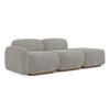 3-SITZER SOFA Rechts Strukturstoff Stoff Beige - Beige/Braun, Holz/Textil (258/73/95cm) - Makamii