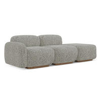 3-SITZER SOFA Rechts Strukturstoff Stoff Beige - Beige/Braun, Holz/Textil (258/73/95cm) - Makamii