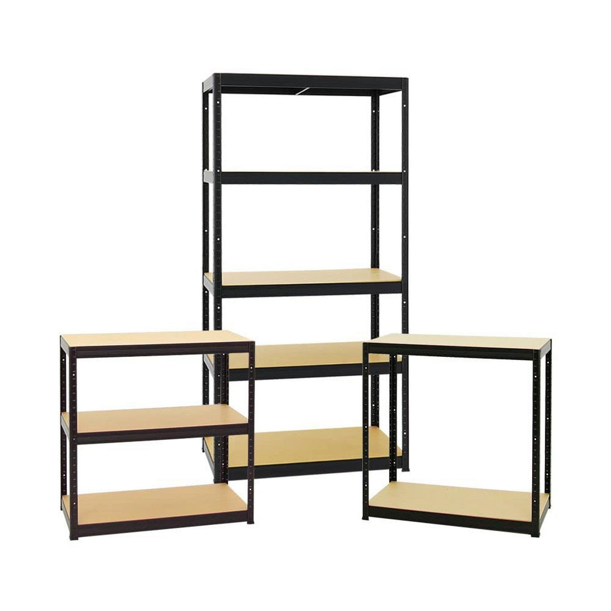 SCHWERLASTREGAL Slim Elephant S 2er-Set mit 2x 180x90x45 cm 5 Ebenen Fachlast 350 kg Schwarz - Schwarz, Metall (180/180/45cm) - PROREGAL