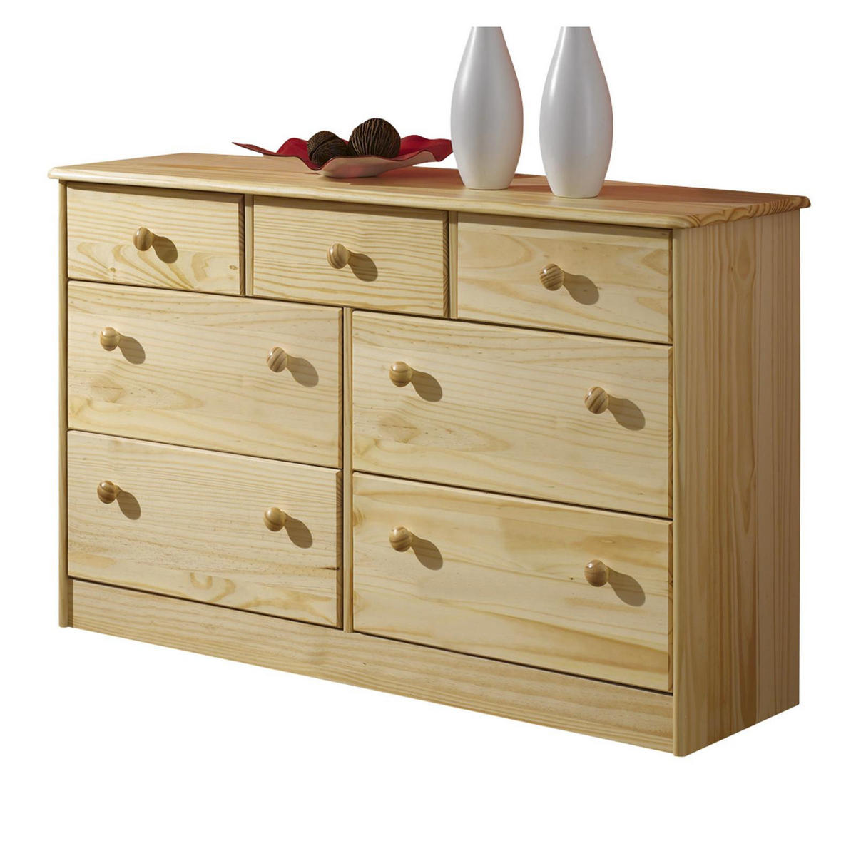 KOMMODE RONDO - Naturfarben, Holz (117/74/35cm) - IDIMEX