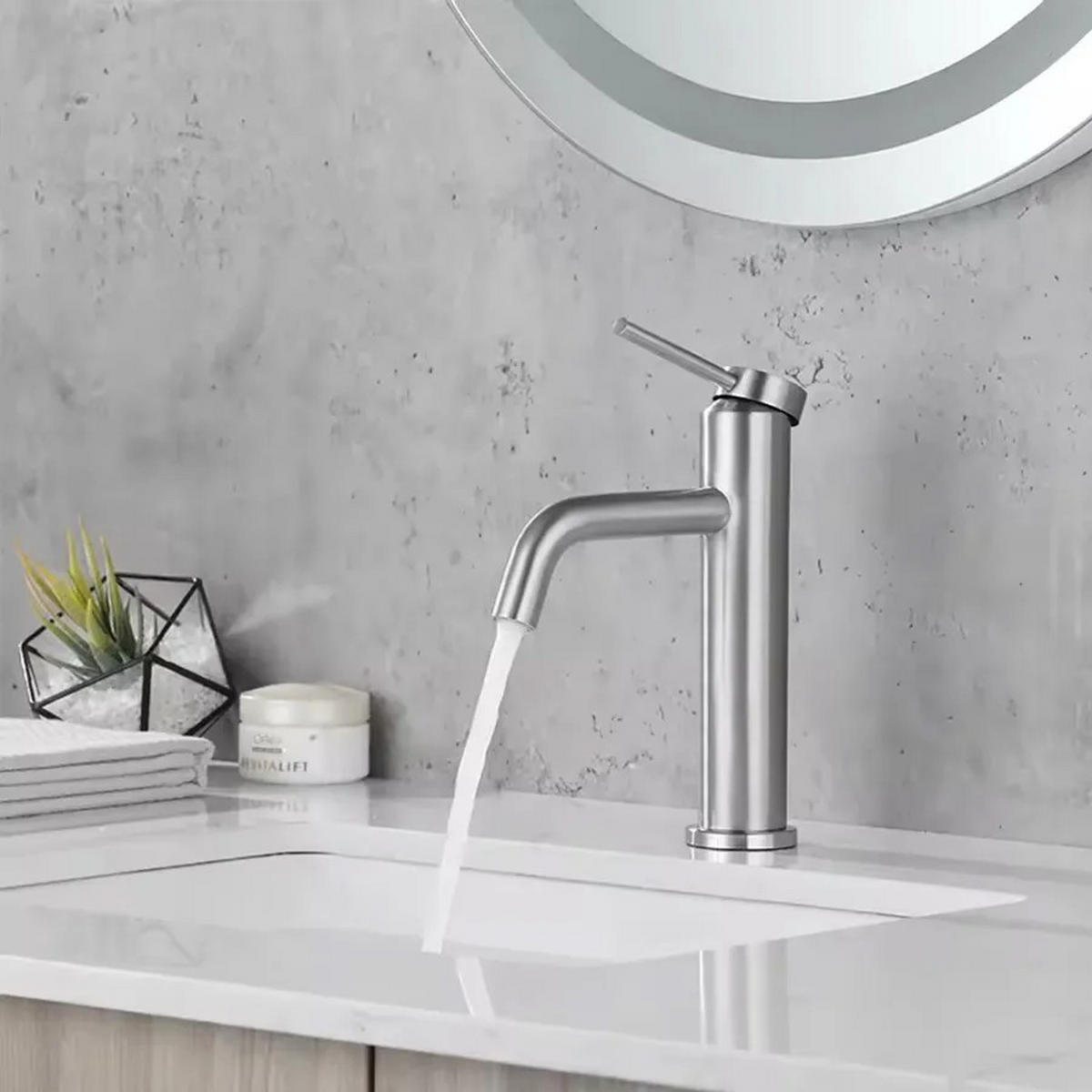 WASCHBECKENARMATUR Rea Clif Nikiel - Nickelfarben, Metall (4/20.5/16.5cm) - REA