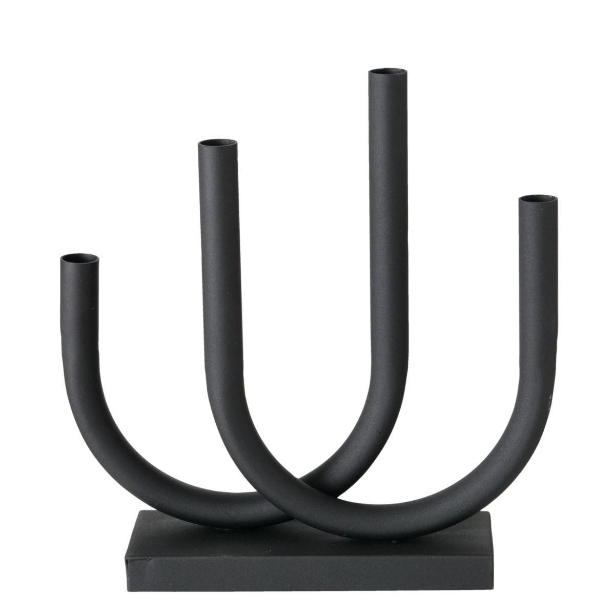 KERZENSTÄNDER Tonis 33/9/34 cm - Schwarz, Metall (9/34/33cm) - Boltze Home