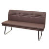 SITZBANK 90x160x59cm Sitzhöhe 49cm Rückenlehne Stoff/Textil Edelstahl gebürstet Braun 160cm - Braun, Textil (160/90/59cm) - BERLINLODGE
