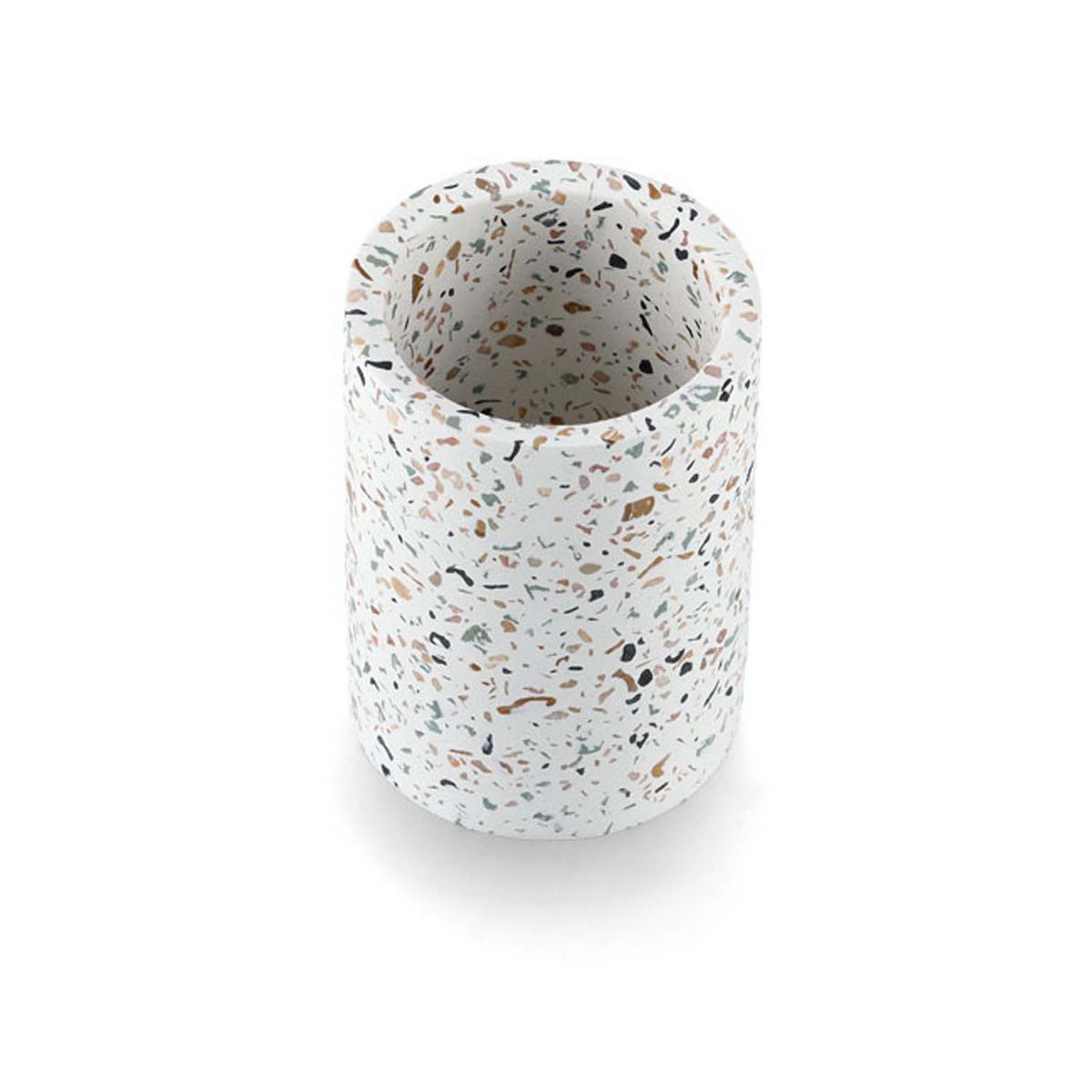 BADACCESSOIRES Terrazzo - Zement, 3-teiliges Set - Beige, Stein (8.2/16.8/8.2cm) - Zeller Present