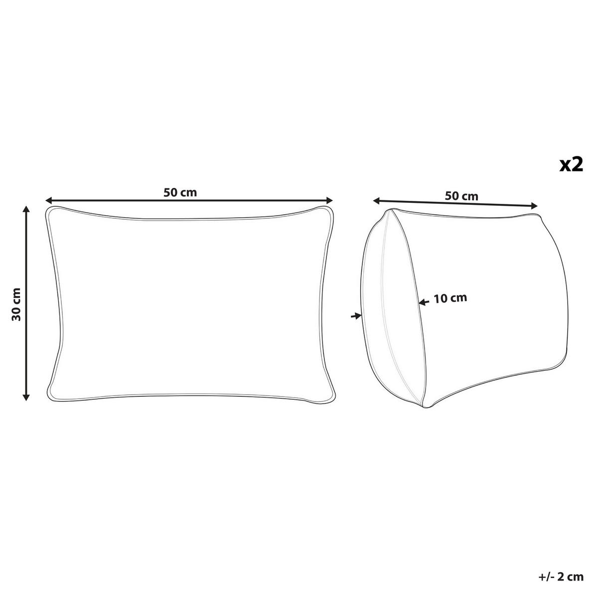 DEKOKISSEN 2er-Set Orange 50/30 cm Inula - Orange, Naturmaterialien/Textil (50/30cm) - Beliani