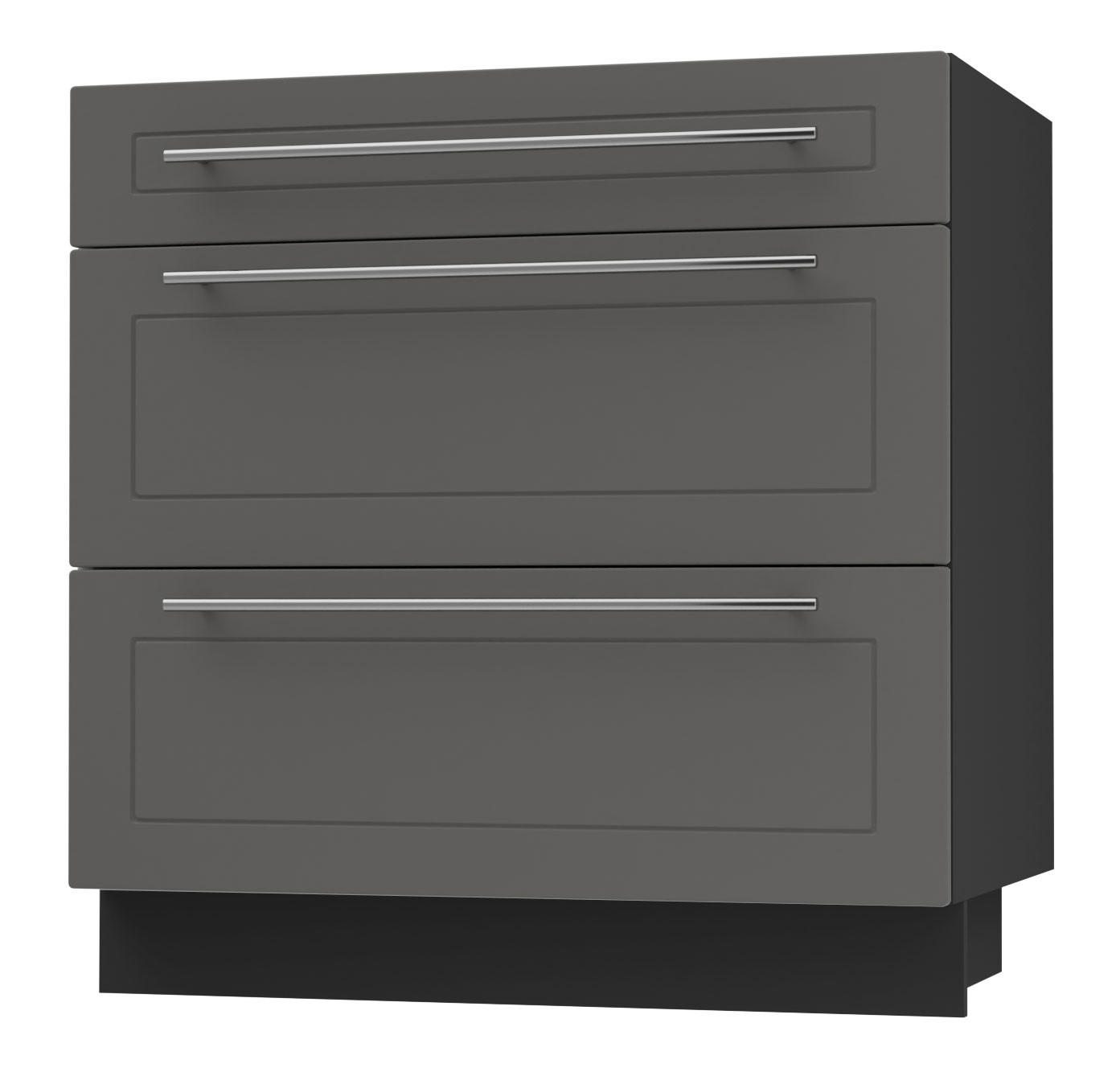 Feldmann-Wohnen Schubladenunterschrank Graphit, Schwarz 80x82x50 cm