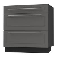 SCHUBLADENUNTERSCHRANK Kvantum D3A/80 80 / 50 / 82cm - Schwarz/Graphitfarben, Holz/Holzwerkstoff (80/82/50cm) - Feldmann-Wohnen