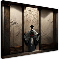 LEINWANDBILD Japanische Geisha 90x60cm - Braun, Textil (90/60cm) - Feeby