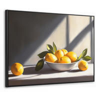 LEINWAND Bilder mit Rahmen - Zitronen - Stilleben - Gelb - 80x60 - Gelb, Textil (80/60cm) - MuchoWow