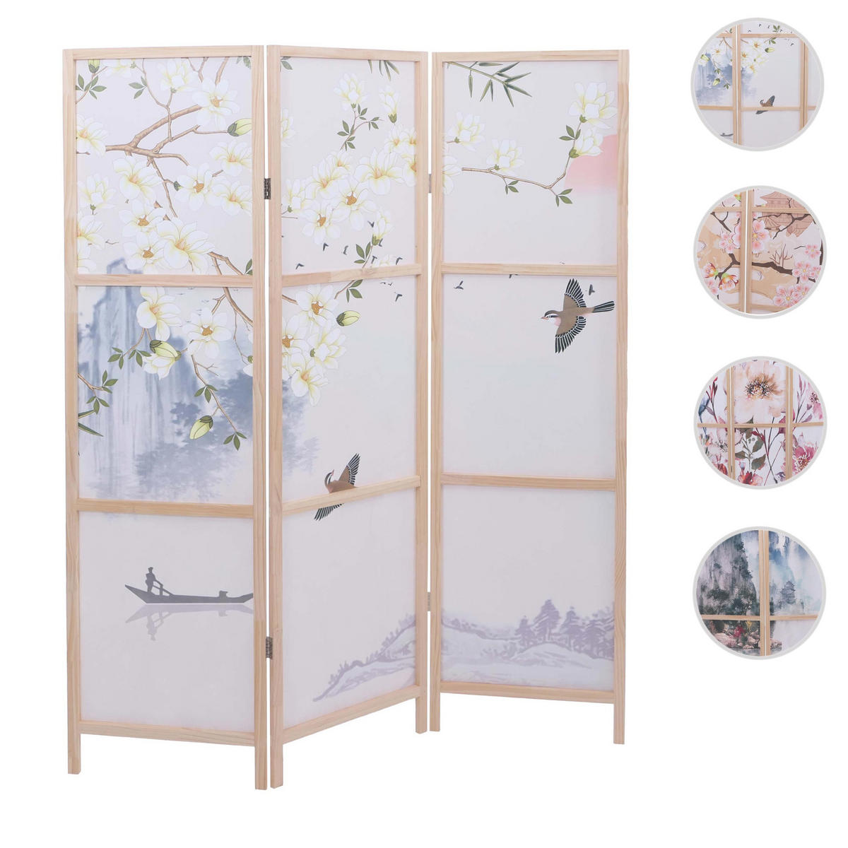 PARAVENT Blau - Blau, Holz (137/170/2cm) - MCW