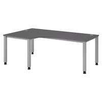 SCHREIBTISCH Serie-Q Gestell: Silber 120/200/74 cm in Graphitfarben - Graphitfarben, Holzwerkstoff (120/200/74cm) - bümö