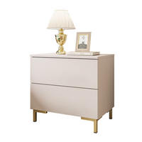 NACHTTISCH LINA KASCHMIR mit LED-Beleuchtung, goldenen Beinen - Kaschmir, Holzwerkstoff (55/52/37cm) - Lookway