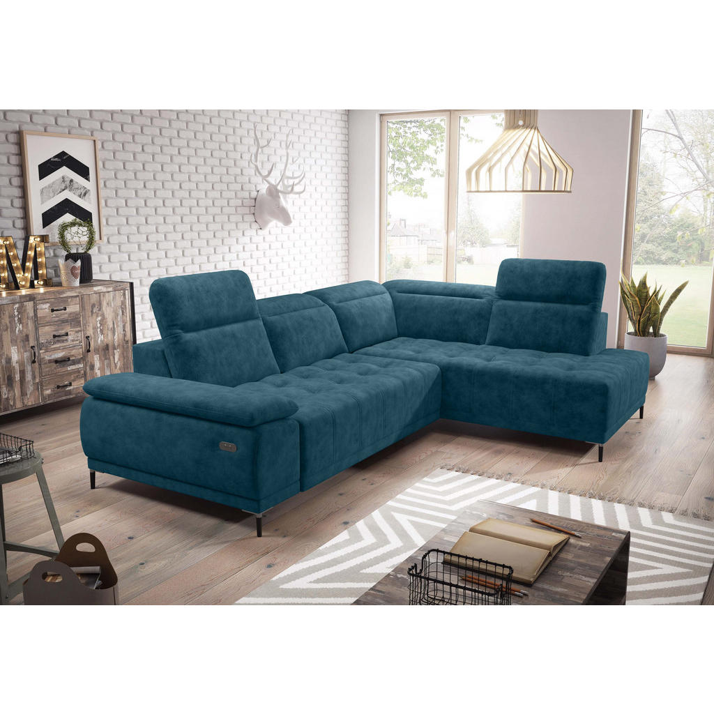 Thumbnail - DomoHome Ecksofa, Blau, Textil, Rechteckig, 352x204 cm, Wohnzimmer, Sofas & Couches, Wohnlandschaften, Ecksofas