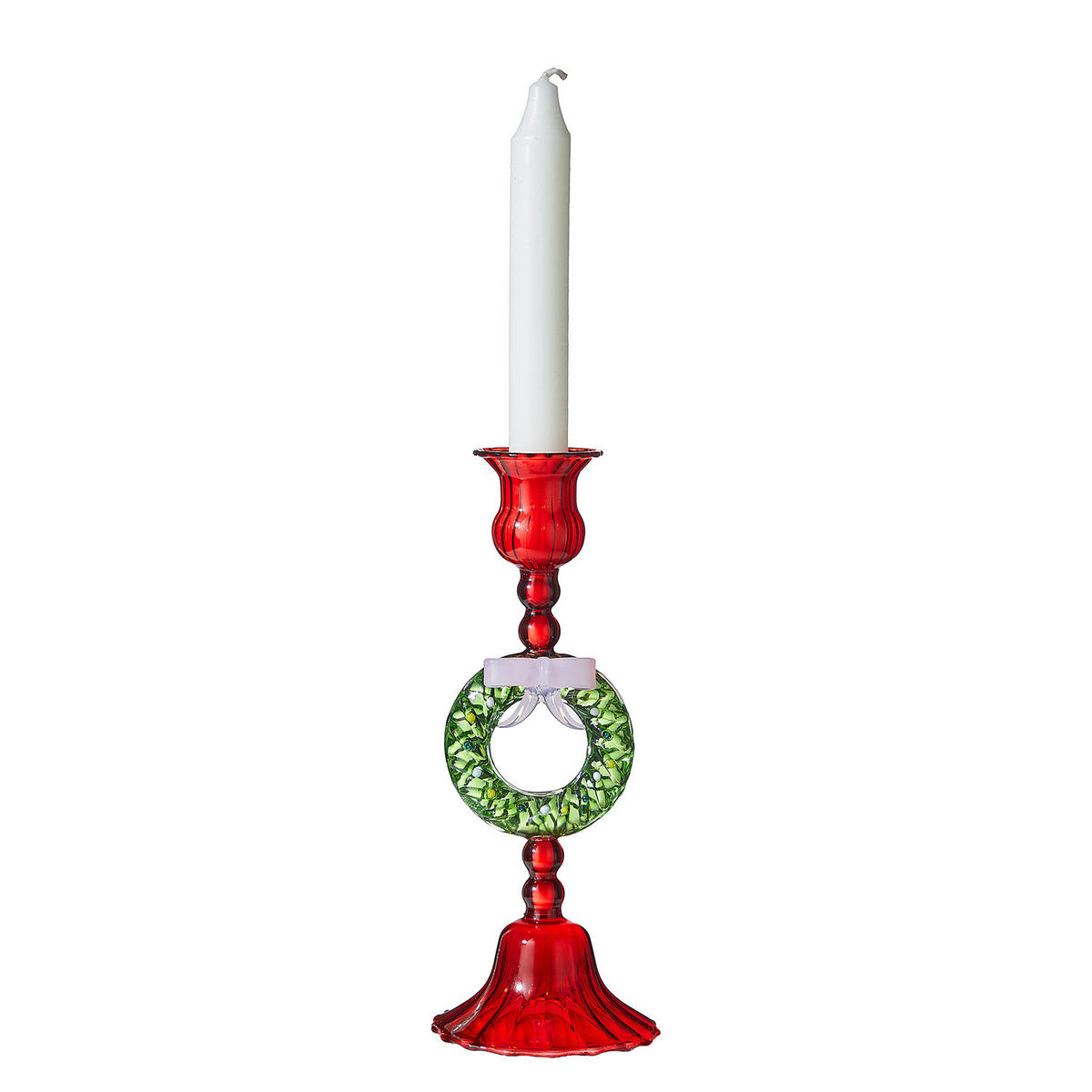 KERZENHALTER Merry & Bright Kranz - Rot, Glas (9/21/2cm) - Butlers