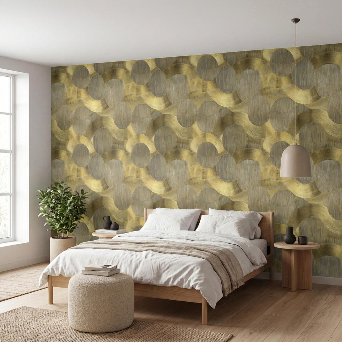 TAPETE - Modern - Geometrisch - Gold - 400x200 cm - Goldfarben, Papier (400/200cm) - OnlyWow