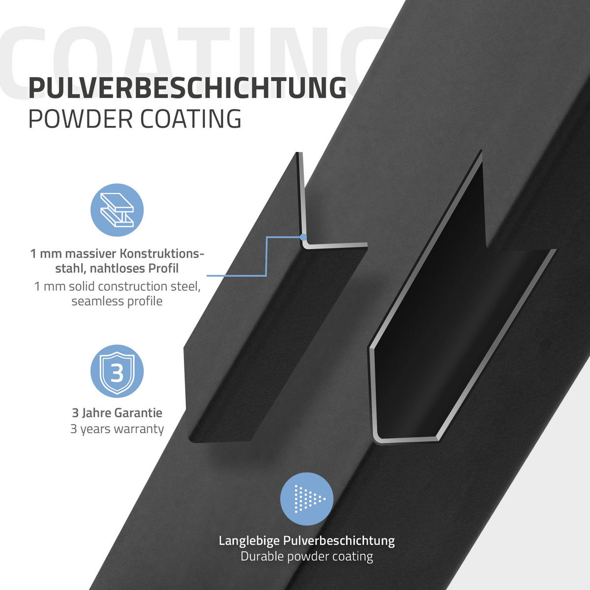 TISCHBEINE 2er Set 50xH71 cm X-Form, Schwarz - Schwarz, Metall (50/8/71cm) - ML-DESIGN