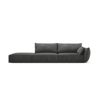 LINKES-SOFA Kaelle aus Chenille-Stoff dunkelgrau 4 Sitzplätze - Dunkelgrau, Textil (110/85/264cm) - Micadoni