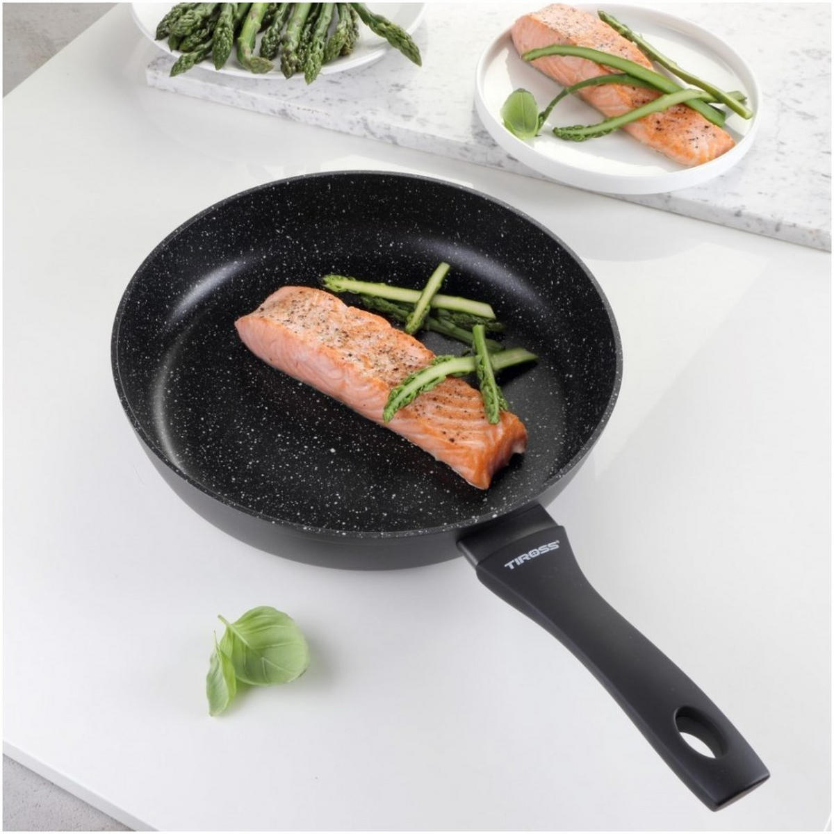 PFANNE Schwarz 45/28/6 cm TS2404 - Schwarz, Metall (28cm) - Tiross 