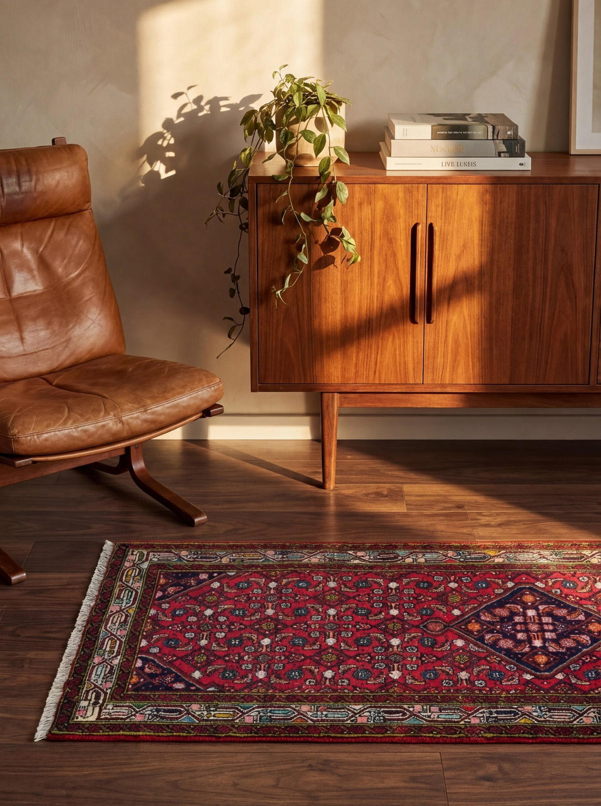 TEPPICH Assadabad Rot 200/84 cm Schurwolle - Rot, Textil (84/200cm) - Looma