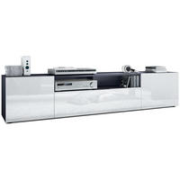 LOWBOARD Mogan Fronten in Weiß Hochglanz - Weiß Hochglanz, Holzwerkstoff (181/39/35cm) - Vladon
