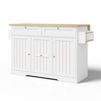 KÜCHENINSEL DE-41379 120/45-70/92 cm, klappbare Arbeitsplatte, Rollen Weiß - Weiß, Holzwerkstoff (120/92/70cm) - ComfortXL