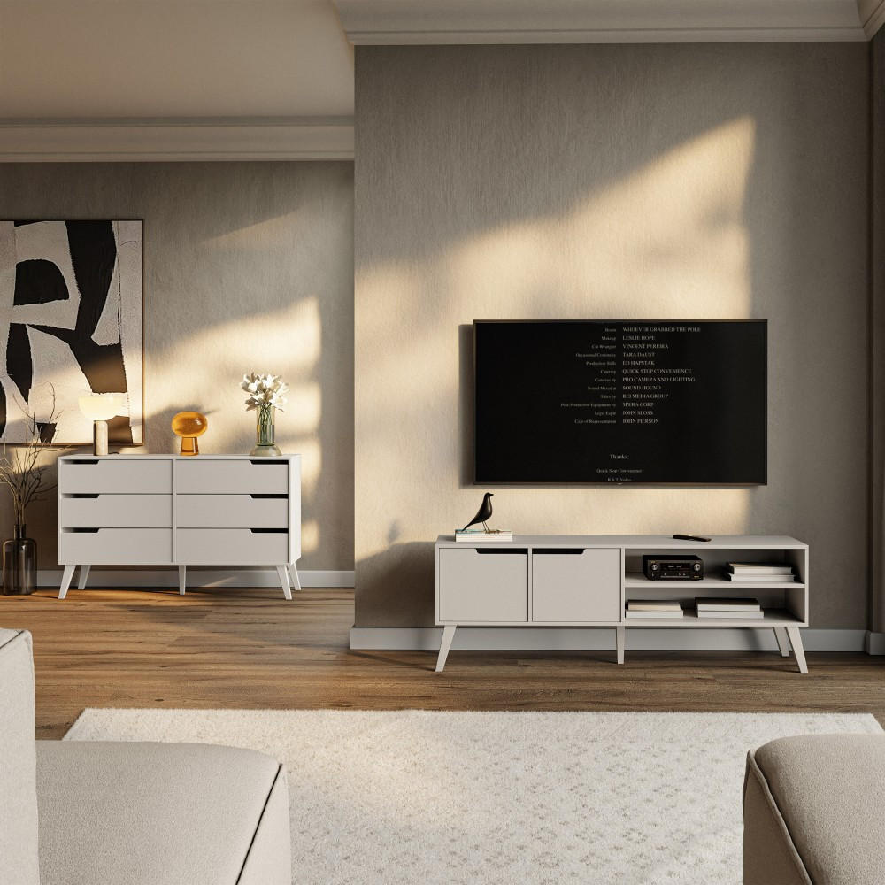 LOWBOARD Norel mit 2 Türen, 160 cm, Kaschmir - Kaschmir, Holz/Holzwerkstoff (160/55/40cm) - Beautysofa