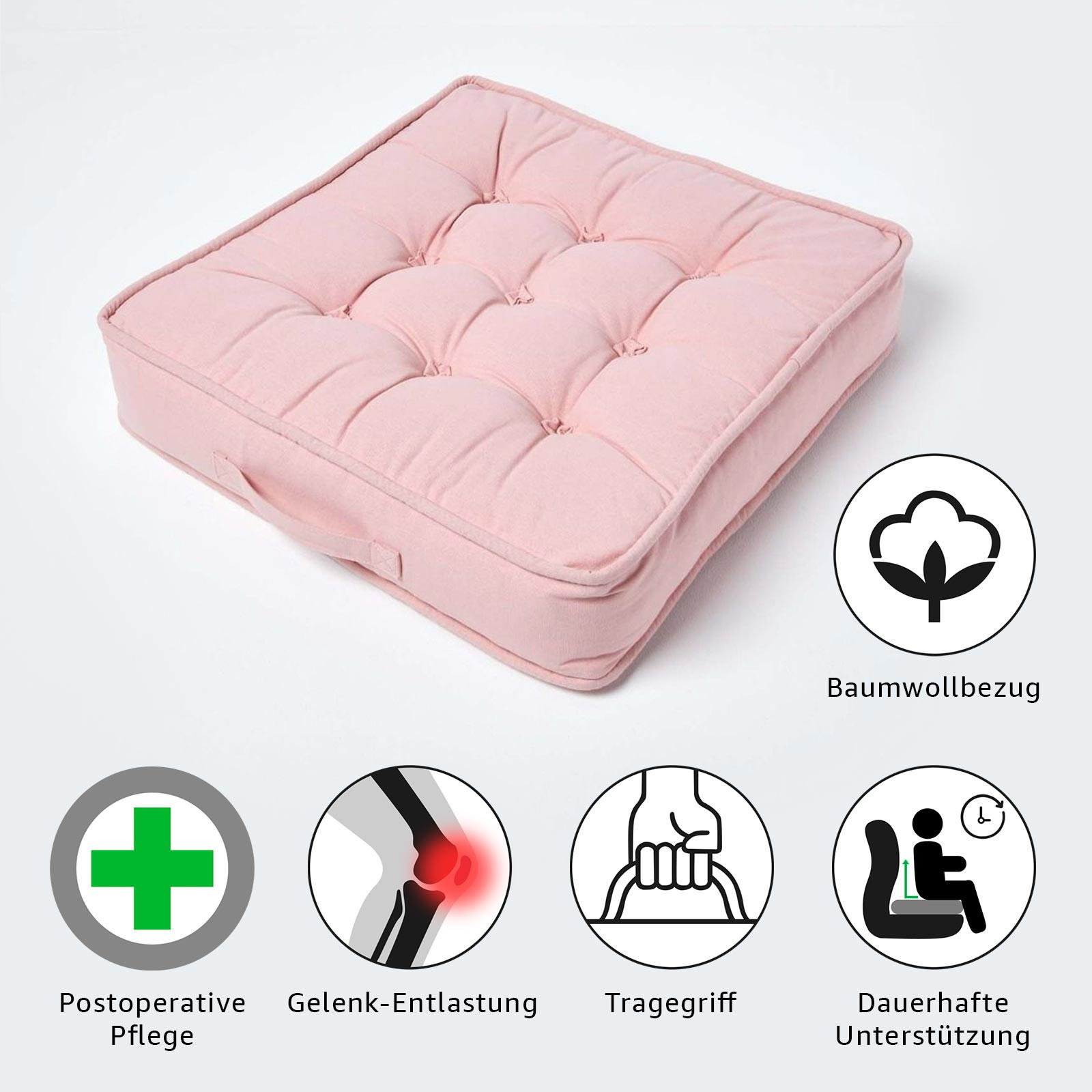 SITZKISSEN rosa 50/50/10 cm – Sesselkissen, Baumwolle - Rosa, Textil (50/50/10cm) - Homescapes