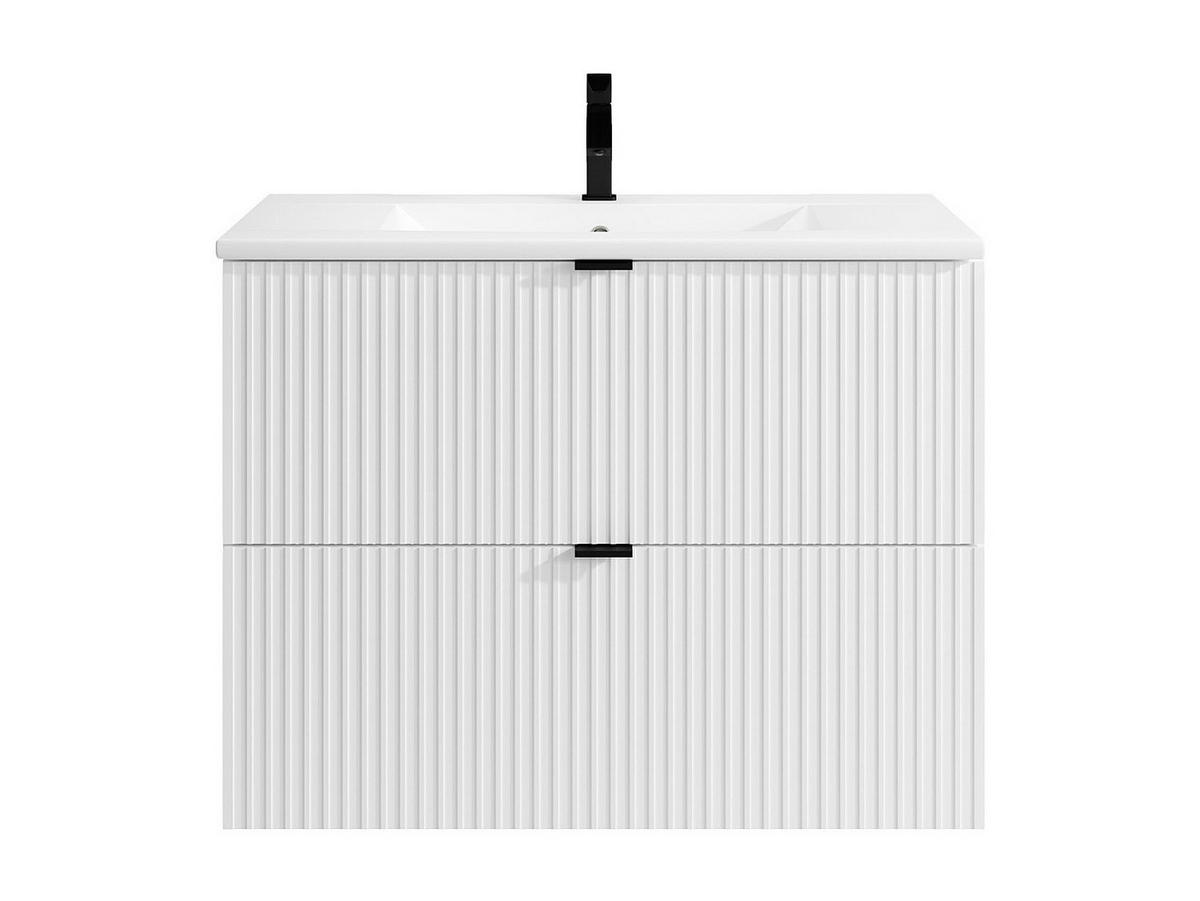 EINZELWASCHTISCH - 80cm x 47cm - MDF - weiß - ZEVINI - Weiß, Holz (80/60/47cm) - Vente-Unique